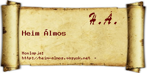 Heim Álmos névjegykártya